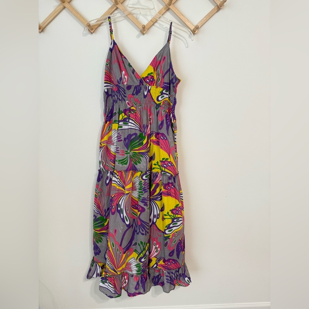 MPH Collection Floral/Butterfly Print Dress